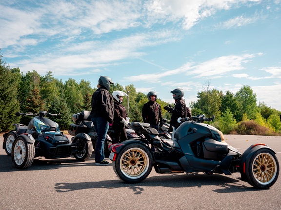 Can-Am closed course demo experiences introduce riders to the 3-wheel vehicles.